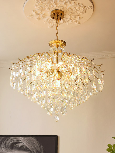 Living Room Crystal Chandelier, Dining Room Post-Modern Minimalist Light Luxury High-End Simple Hall Bedroom 2025 New Lighting Fixtures