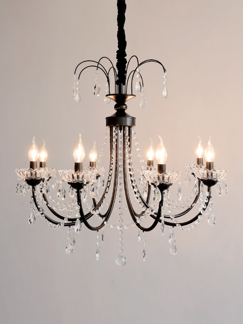 Light French-Style Crystal Chandelier, Living Room Lamp with an American Retro High-End Feel, Romantic Dining Room 2025 New Model Bedroom Lighting