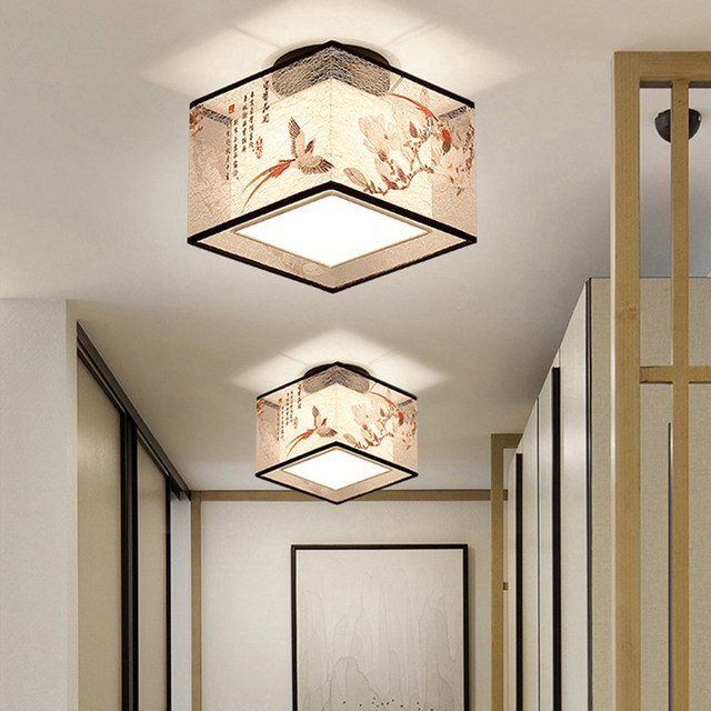 New Chinese-Style Lotus Ceiling Light for Hallway, Entrance, Balcony, Simple Retro Bedroom, Living Room, Guangdong Zhongshan Lighting Fixtures
