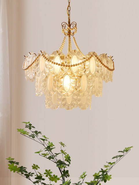 French-Style Chandelier, Master Bedroom Lamp, Cream Style Living Room, Simple Modern Atmosphere, Light Luxury Dining Room Crystal Lamp, Internet-Famous Lighting Fixtures