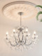 French-Style Light Luxury Crystal Chandelier for Living Room and Dining Room, Candle-Style, Vintage, Simple, Romantic, Luxurious, High-End Bedroom Lighting