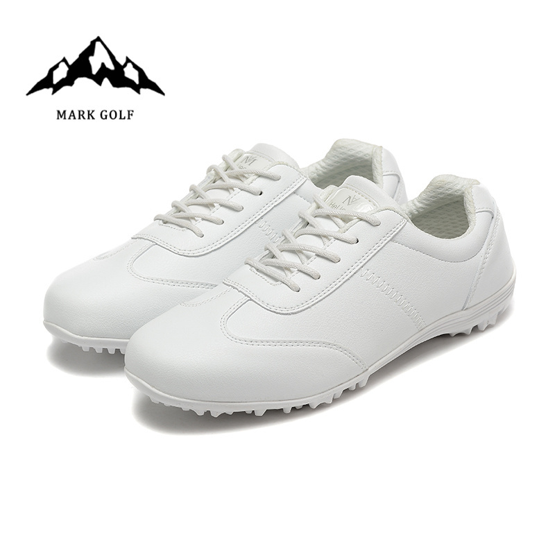 Korean New Style Women's Golf Shoes, White Versatile Women's Golf and Tennis Shoes, Non-Slip and Waterproof Outdoor Training Shoes