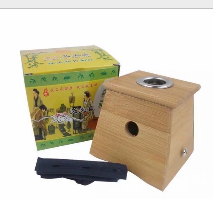 竹制单孔温灸盒/单孔艾灸盒/木灸盒/单孔灸盒/温灸器