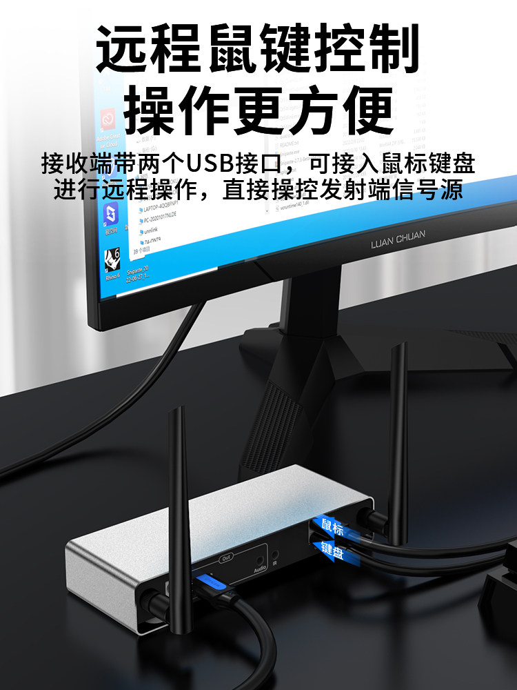 HDMI Wireless Transmitter Screen Mirroring Extender Transceiver Screen Mirroring Device for Tv and Computer with Same Screen 200m through Walls