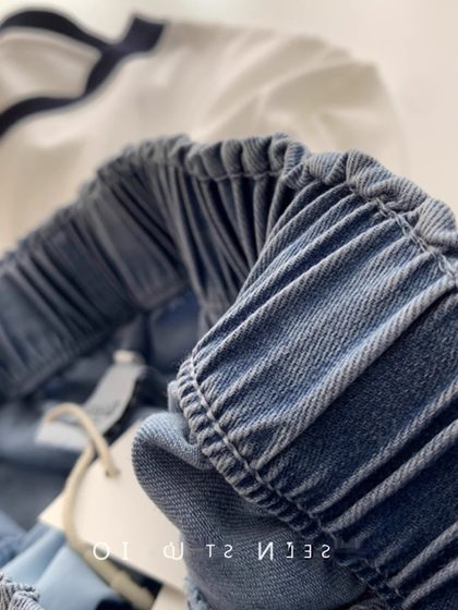 300斤大码女装垂感天丝牛仔裤女胖mm夏季薄款松紧腰冰丝直筒裤子