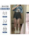 大码女装梨形身材毛边牛仔短裤女夏季薄款胖mm高腰显瘦a字裤热裤