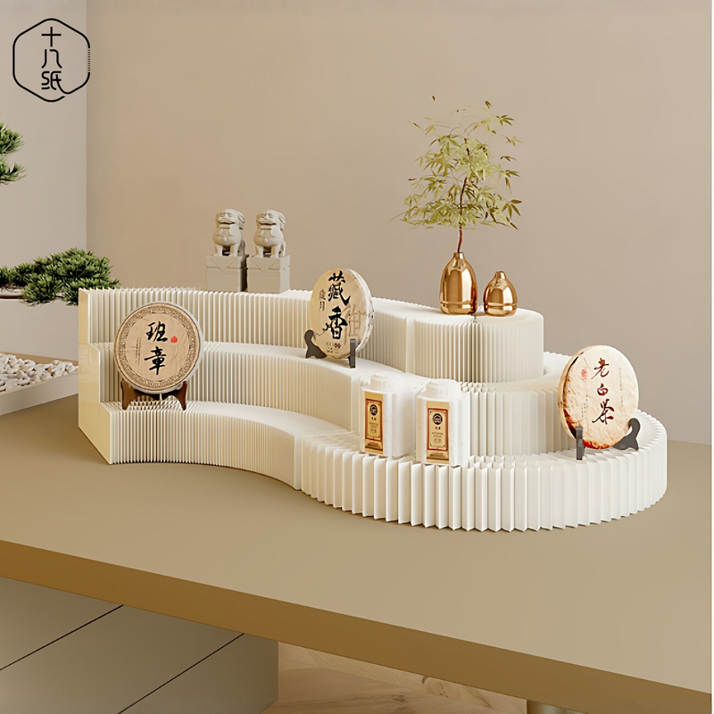 Eighteen-Layer Paper Desktop Display Stand for Cultural and Creative Products, Blind Box Display Products, Floating Display Stand, Exhibition Ladder