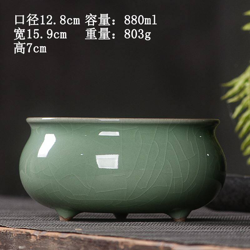 坟前香炉上香青瓷佛具三足炉小香炉陶瓷香薰炉家用室内供奉线香道-淘宝