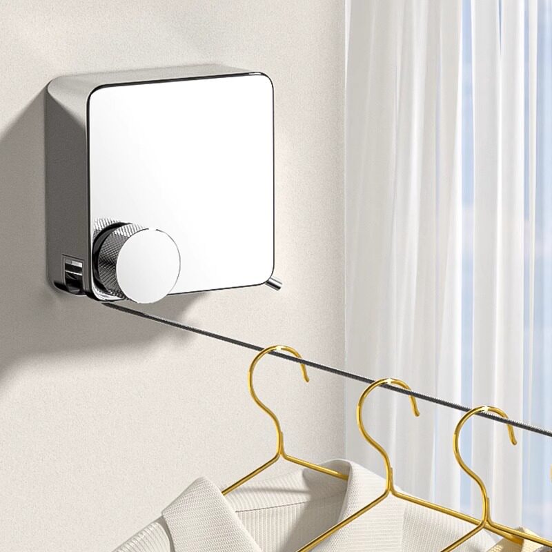 Invisible Clothesline Indoor outside Perforated Telescopic Balcony Toilet clothes hanger Strong load bearing hanging clothes Clothes God-Taobao