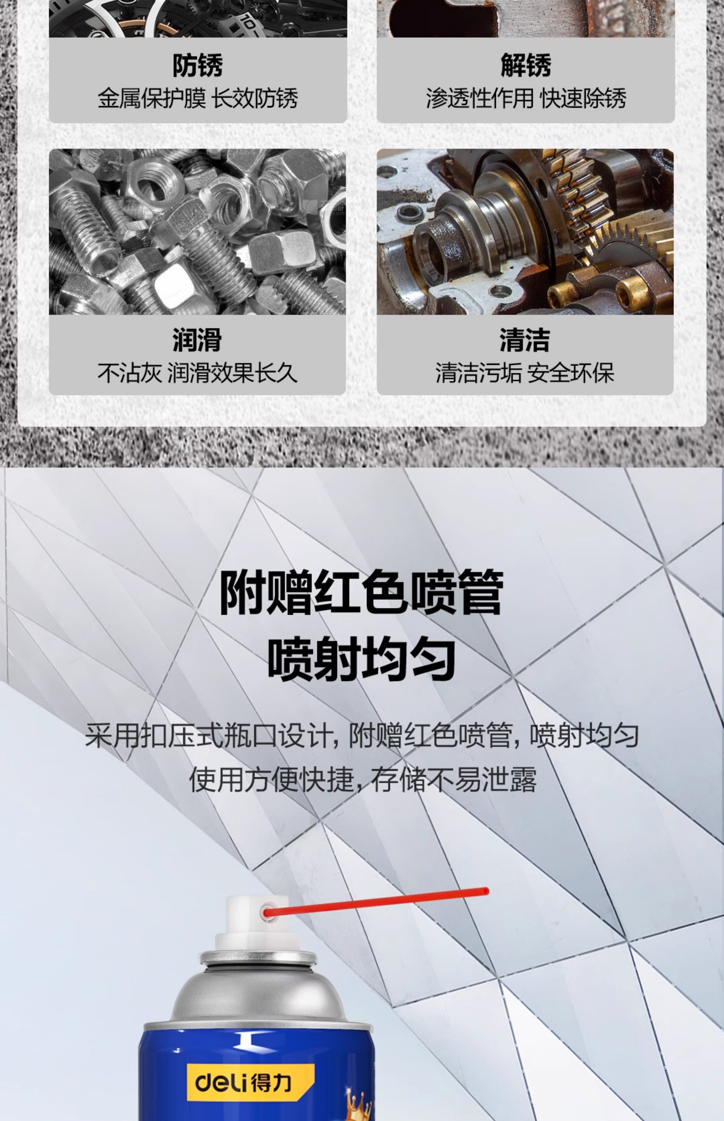 Powerful Rust Remover Lubricant Anti-Rust Oil Cleaning Strong Rust Remover for Screws Bolts Frame Cleaning