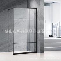 Manufacturer Matt Black Stainless Steel Profile Shower Partition Shower Room Accessories Cross-Border Shower Room