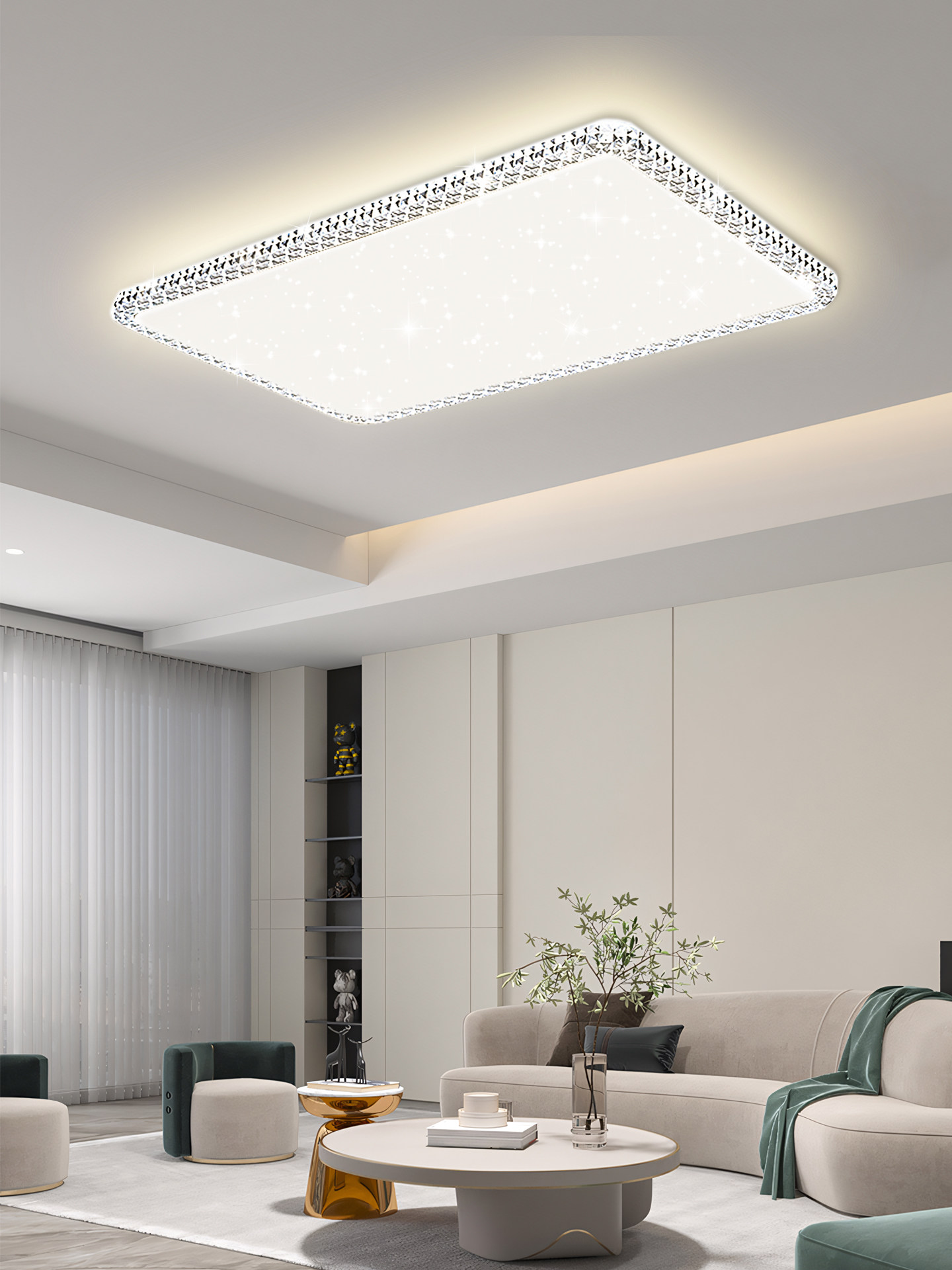 2025 New Living Room Lamp, Light Luxury Internet-Famous Crystal Ceiling Lamp, Guangdong Zhongshan Simple Modern Atmospheric Lighting Package