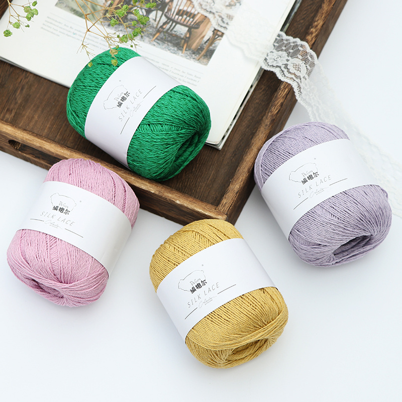 Fragrant Silk Roll No. 3 Lace Yarn Ball Crochet Hook Handmade Crochet Material Kit DIY Knitting Sweater Doll
