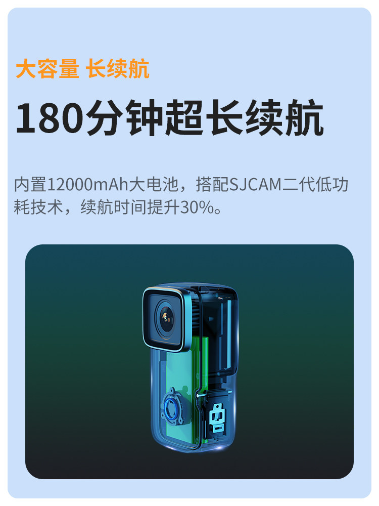 Sjcam Speedy C200 Thumb Action Camera Motorcycle Driving Recorder Camera 360 Panoramic High-Definition Vlog