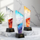 New Creative High-End Metal and Solid Wood Crystal Trophy for Company Outstanding Employees Annual Awards Ceremony