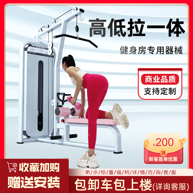 High-low-pull all-in-one high position drop-down trainer Commercial fitness room Practicing Back Equipment Women Shaping Power Apparatus-Taobao