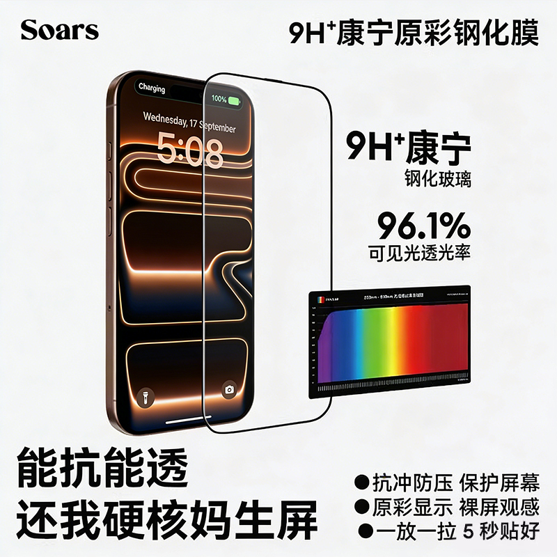 Ar Corning Original Screen Protector Suitable for Apple 17Promax Tempered Glass Film iPhone 16 Phone Air Screen Official 15 Protection 14Pro Hot Bending 14 New Model 13 Full Screen E Film Ip Anti-Drop 12Pmxrs
