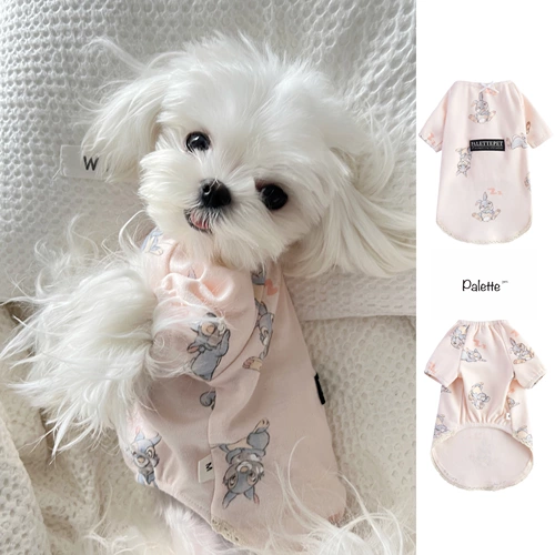 Летние розовые румяна, кролик, кружевная пижама, домашний питомец, кот, популярно в интернете