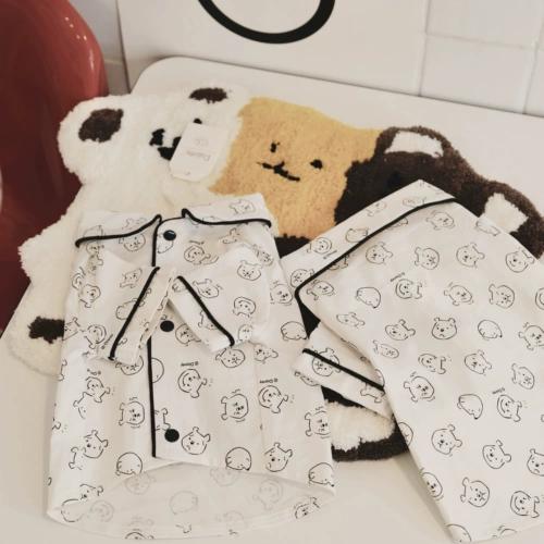 Paleterepet осень и зимние собаки и кошачья одежда для любимой сеть красных медведей Bear Pooh Pattern Home Pajams Рубашка