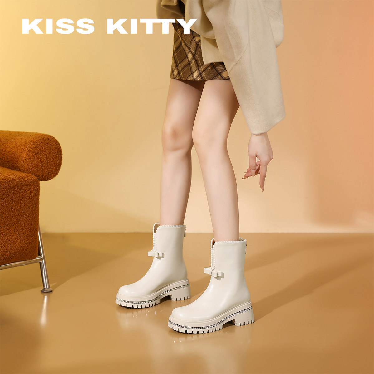 Small super thick sole short chimney boots