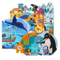 Melle jigsaw puzzle childrens puzzle paper large puzzle board boy baby animal early education 3-4 years old intellectual toy