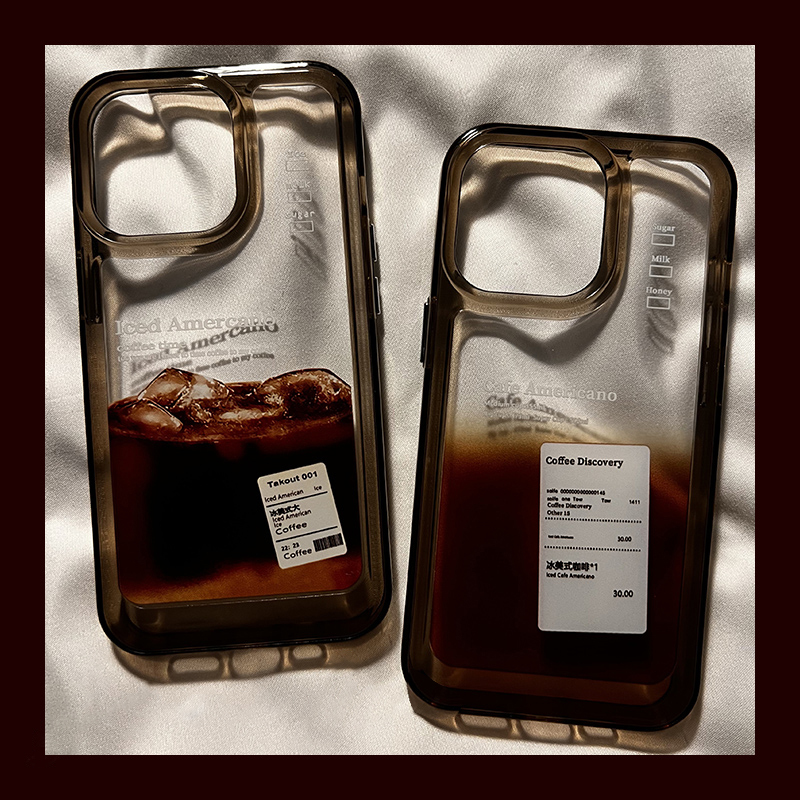 Suitable for Apple 16 Pro Max Phone Case, 17 Air New Ice Americano Coffee Space Case, iPhone 15 Protective Case, High-End Silicone Transparent Anti-Drop 14 Pro for Men and Women, 12P