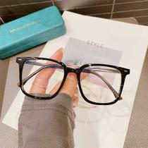 2023 new myopia frame black frame TR90 anti-blue light square flat mirror can be worn with trendy round face glasses
