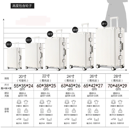Высококачественный универсальный вместительный и большой чемодан, увеличенная толщина, 28 дюймов
