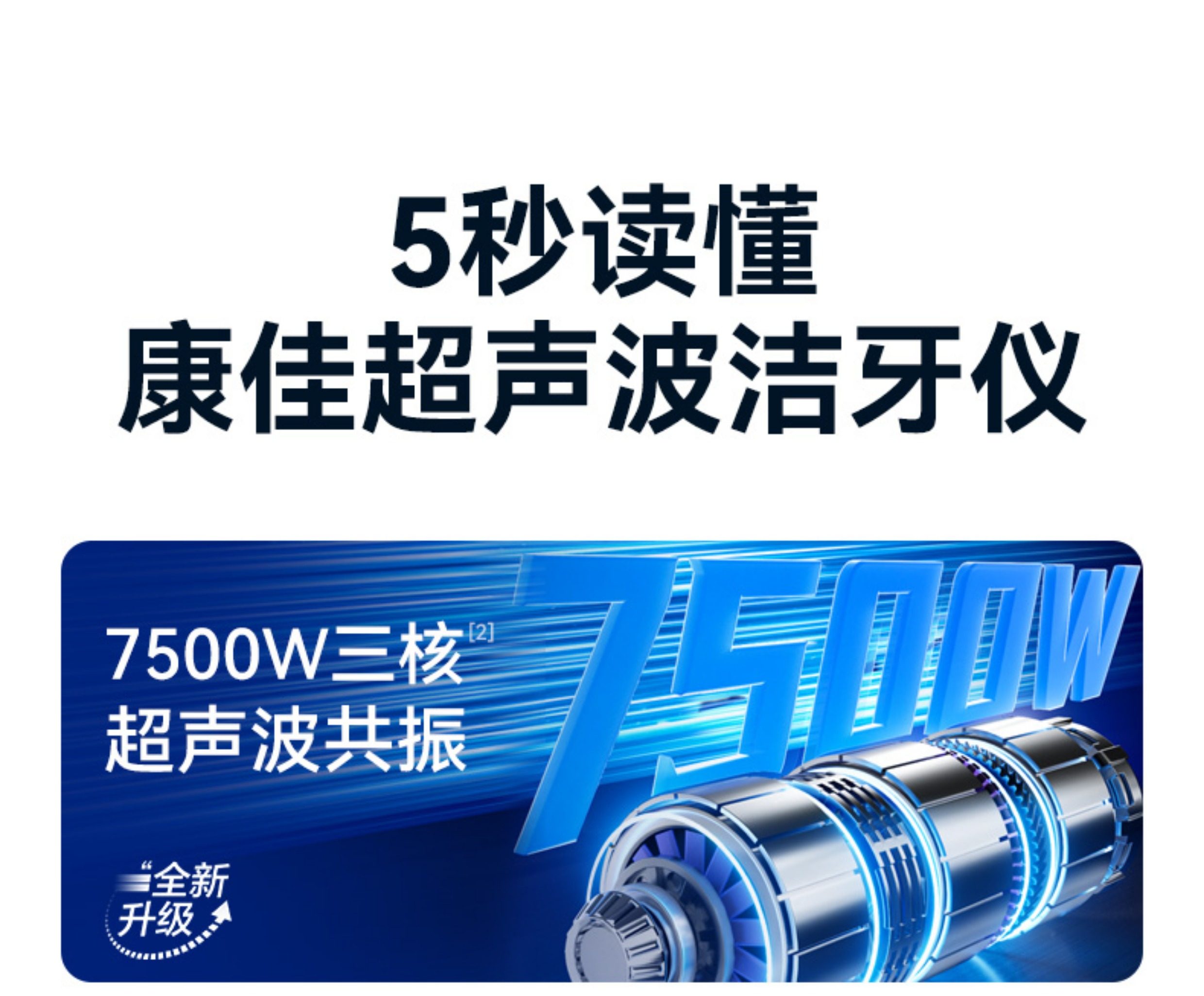 【中国直邮】 康佳 超声波洗牙器 冲牙洁牙去除除牙石结石神器清洁牙齿污垢牙石仪 闪耀白 充电款 1个装
