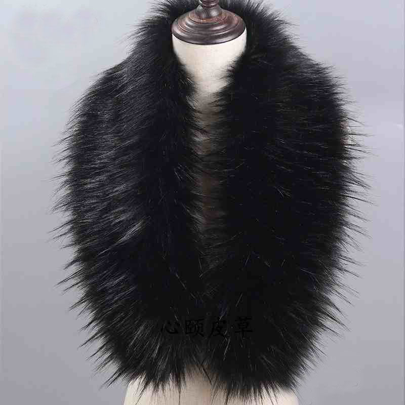 Cosplay Costume Fur Collar Hanfu Fur Collar down Jacket Faux Raccoon Coat Extra Long Detachable Fur Collar Fur Scarf Shawl
