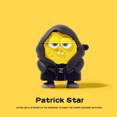Patrick Star Black Hooded Jacket “N” Logo Phone Case for AirPods 4, AirPods 3 & AirPods Pro 3 and 2