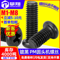 PM black cross slot semicircular head screw cross disc head machine tooth screw nail M2 M2 5 M3 M5 M5 M6 M6 M6