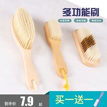 Laundry Brush Shoe Brush Solid Wood Soft Hair Long Handle Multifunction Home Dust Removal Brush Floor Cleaning Brush collar brushed bed brush