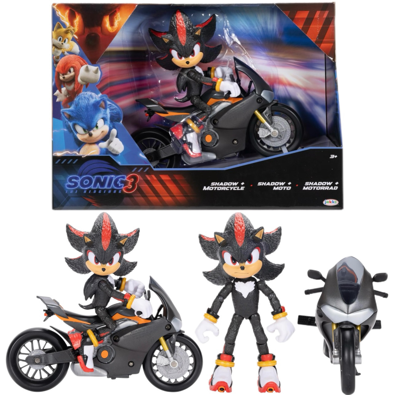 Мотоцикл ручной работы JAKKS Sonic 3 The Hedgehog Sonic the Hedgehog Shadowhunter Shadow Black Shadow Изображение 1