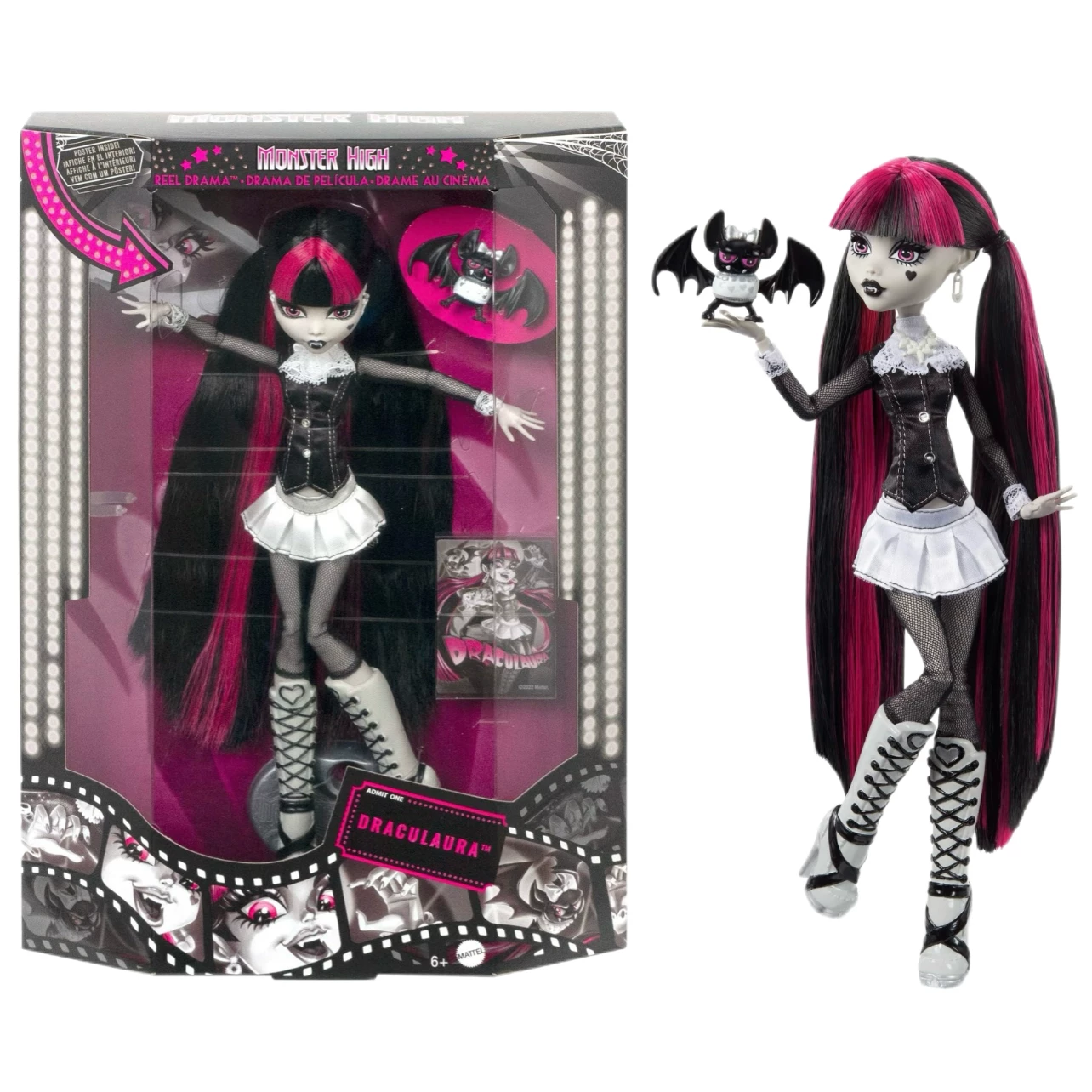 Кукла (Monster High) Reel Drama — чёрно‑белая коллекционная, разные персонажи