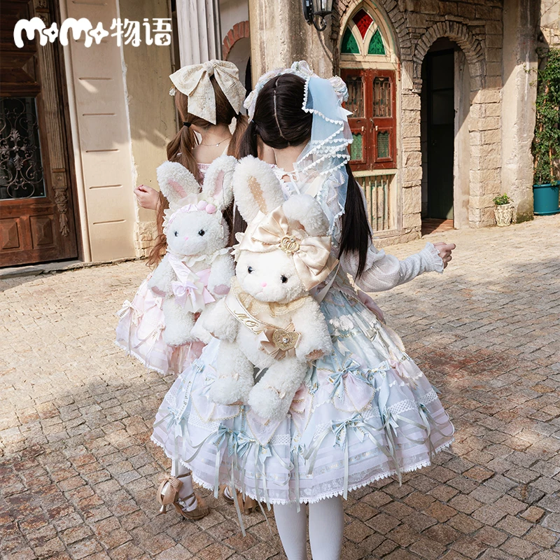 Three dimensional platinum cute doll, backpack, Lolita style