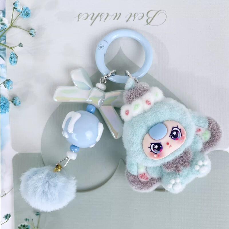 New Dessert-Themed Cute Cartoon Doll Keychain for Three-Year-Olds, Backpack Pendant, Female Student Keychain, Best Friend Gift, Bag Charm