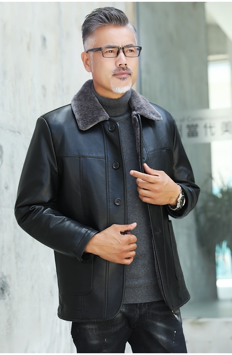 Áo khoác mùa đông cho cha cộng với áo nhung dày trung niên 2018 áo khoác hoodie nam