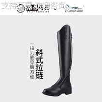 Cowhide equestrian boots for horse riding mens and womens diagonal zipper anti-slip riding boots obstacle competition boots Rocky harness 8106101