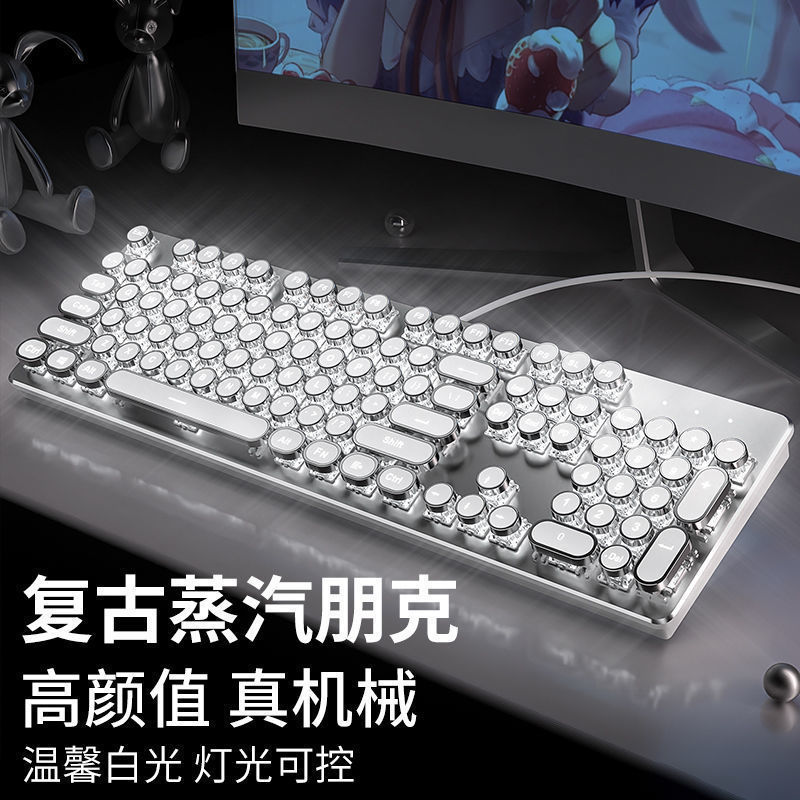 Black Widow Spider Standard Edition Direct Supply Tk100 Retro Punk Mechanical Keyboard Electroplated Knob Illuminated Wired USB