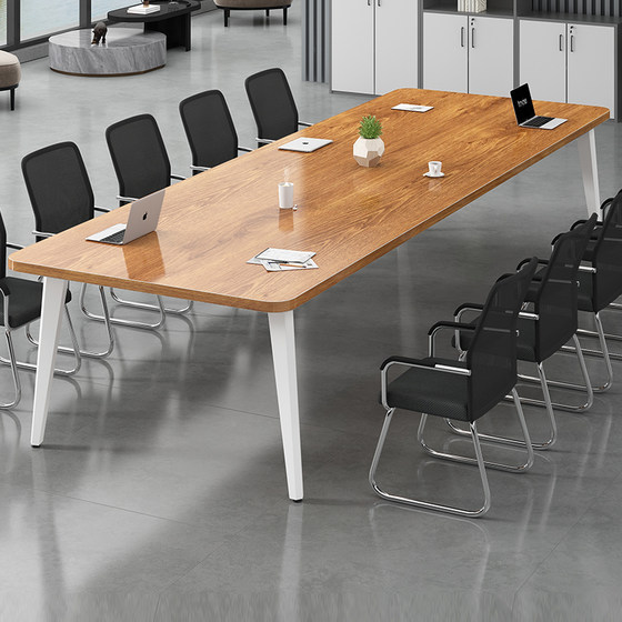 회의용 테이블 긴 테이블 사무실 작은 회의실 간단한 현대 협상 테이블과 의자 조합 간단한 대형 테이블 작업대