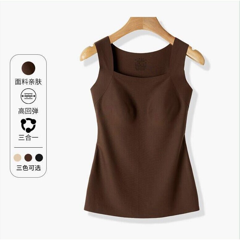 【Versatile for All Seasons】10A Antibacterial Women's Seamless Camisole with Built-In Bra Pads - the Magic Solution for Concealing Side Breast 【Versatile for All Seasons】10A Antibacterial Women's Seamless Camisole with Built-In Bra Pads - the Magic Solution for Concealing Side Breast