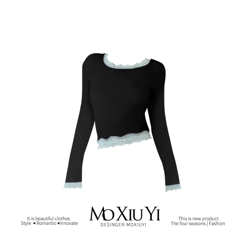 MoXiuYi STUDIO 2024秋マラカイトレースT＆チルカールグレーT