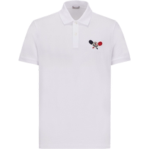 Moncler Mens Tennis Logo Patch Short Sleeve Polo Shirt