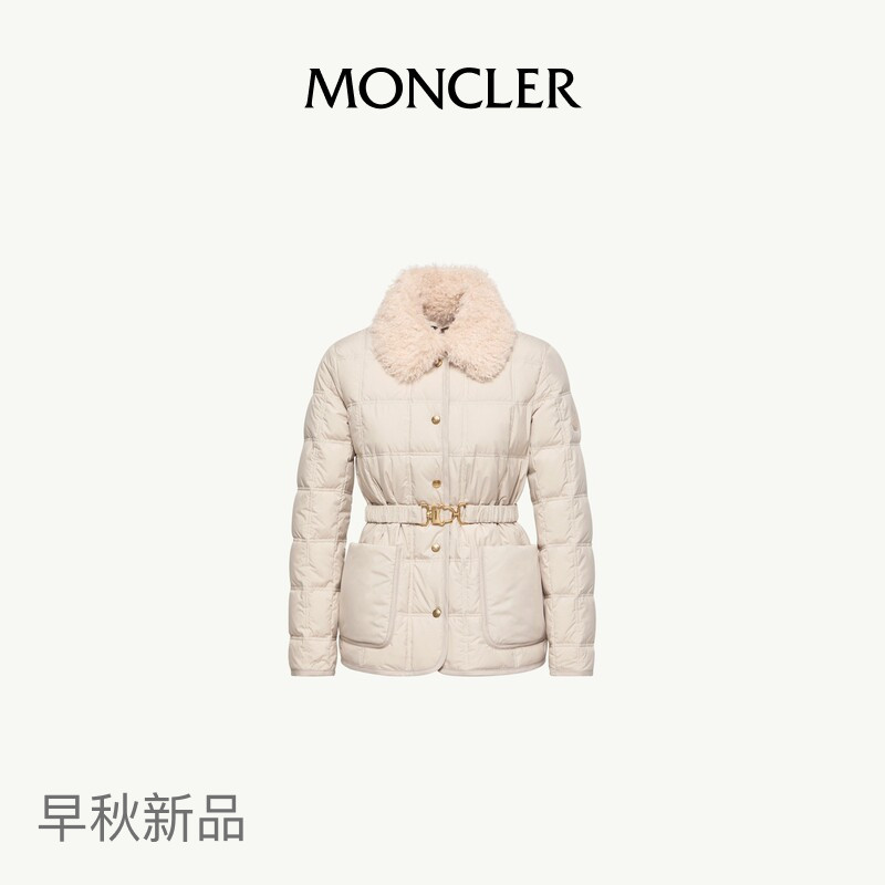 Moncler's New Early Autumn Product Cygnes Women's Short down Jacket with Belt