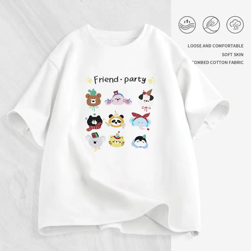 Футболка унисекс oversize с круглым воротом и коротким рукавом, летняя с мультяшным принтом, размеры M–2XL