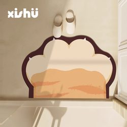 Cat Paw Bathroom Absorbent Floor Mat, Non-Slip Bathroom Mat, Quick-Drying Bath Mat, Cute Carpet for Sink, Toilet Mat