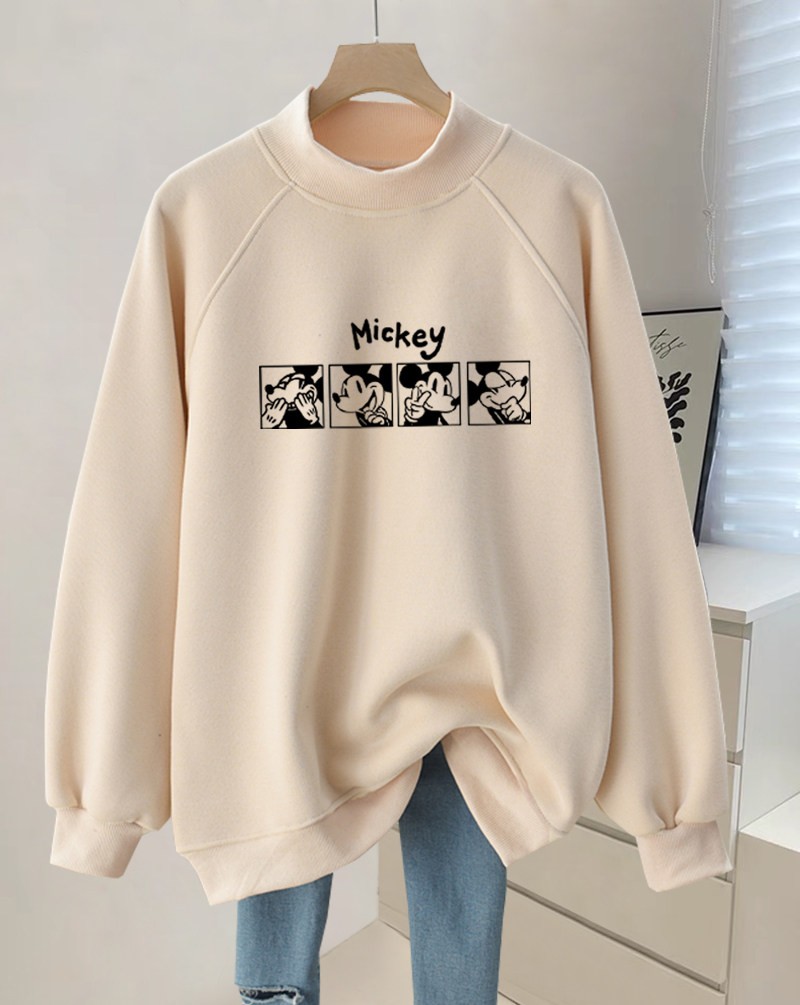 Gestational dress plus velvet thickened half high collar No cap necropolis 2023 new loose fashion 100 hitch jacket autumn winter tide-Taobao