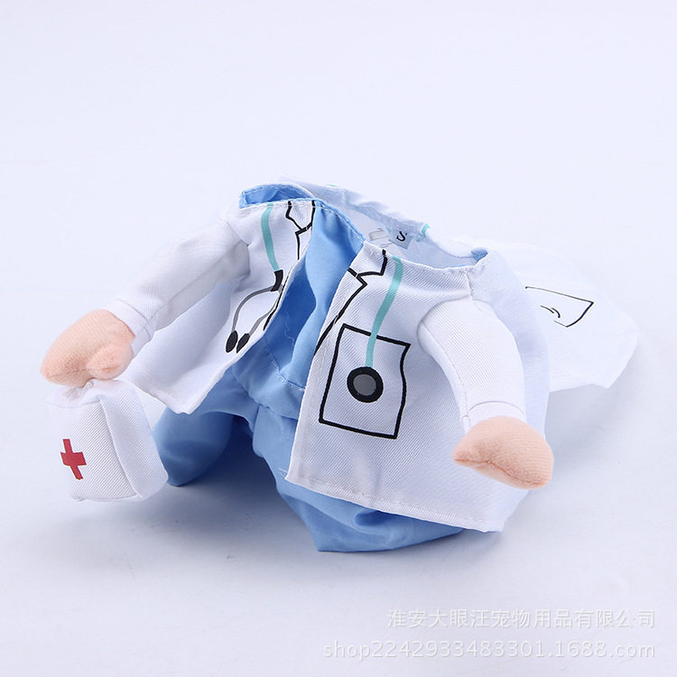 Cross border Halloween funny pet clothing doctor standing loaded with pets turned up dog kitty to blame upright-Taobao