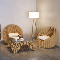 Corrugated paper creative Nordic sofa Internet celebrity coffee table living room light luxury home office bed and breakfast tea side table combination table